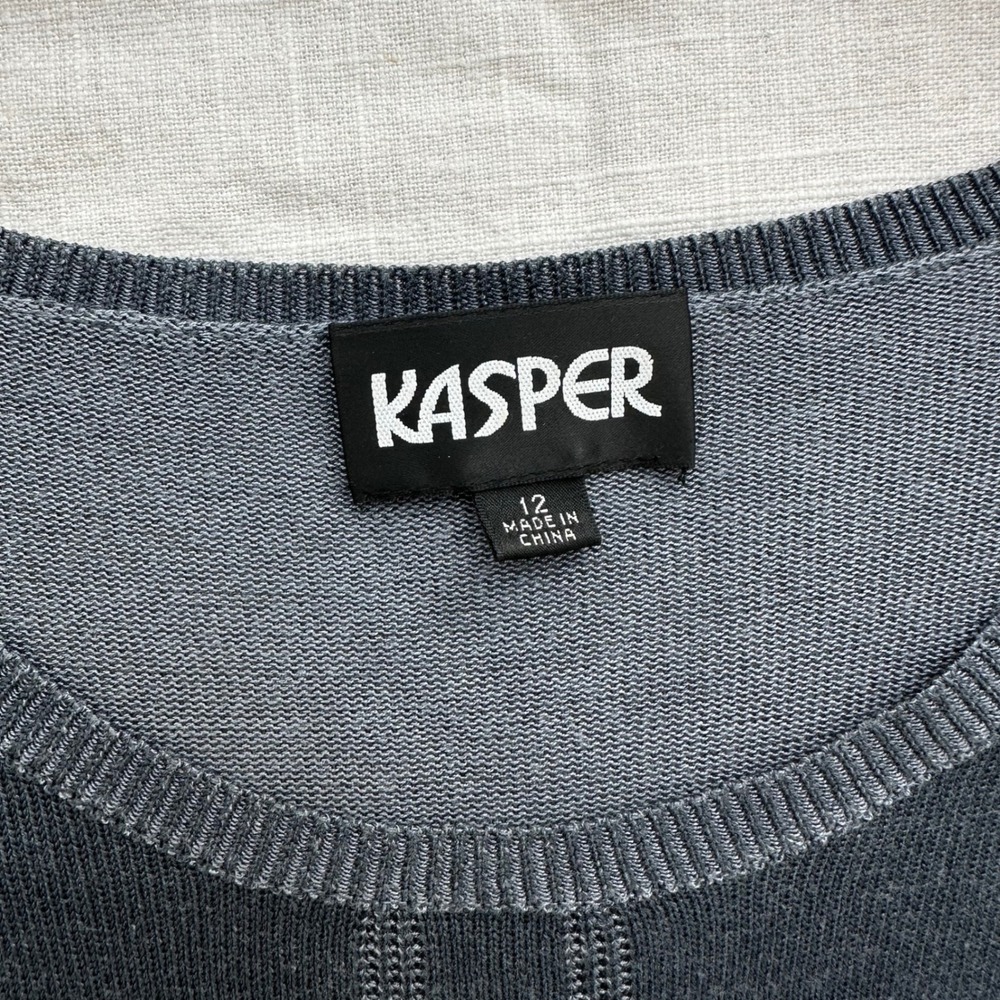 Vintage Kasper Knit Top Short Sleeve Casual Tee T-Shirt Women's Size 12 - Picture 2 of 13